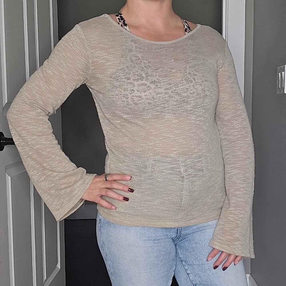 Cream Open Back Sweater